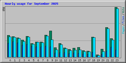 Hourly usage for September 2025